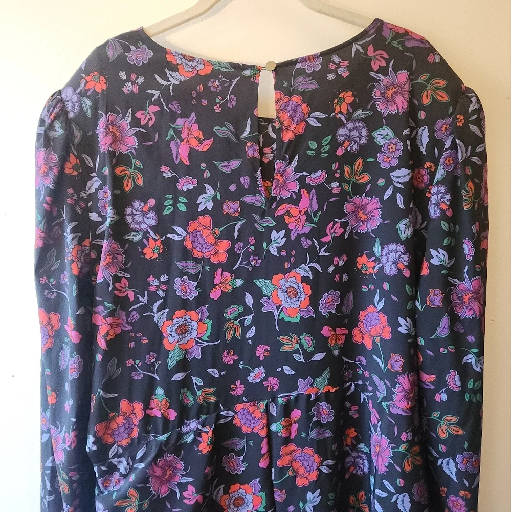 NWT Veronica Beard Selena Floral Sheath Maxi Ruched Silk Dress, size 20 - Picture 12 of 15